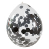 Ballons mit schwarzem Konfetti 30 cm - 4 Stück
