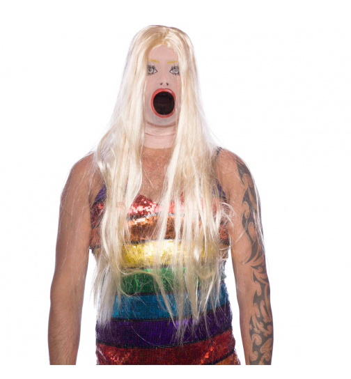 Porno Maske mit blonden Haaren
