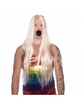 Porno Maske mit blonden Haaren