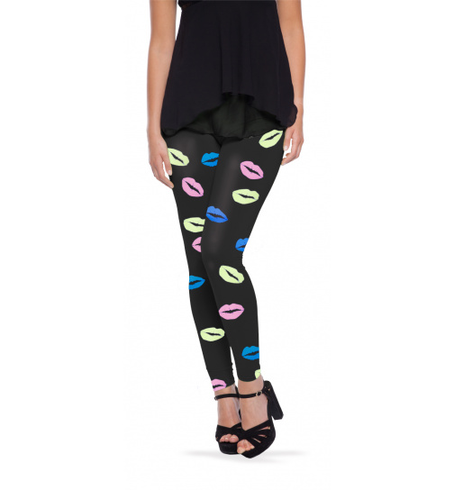 Schwarze Leggings Lippen