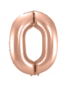 Folienballon Zahl 0 - Roségold - 86 cm