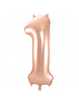 Folienballon Zahl 1 - Roségold - 86 cm
