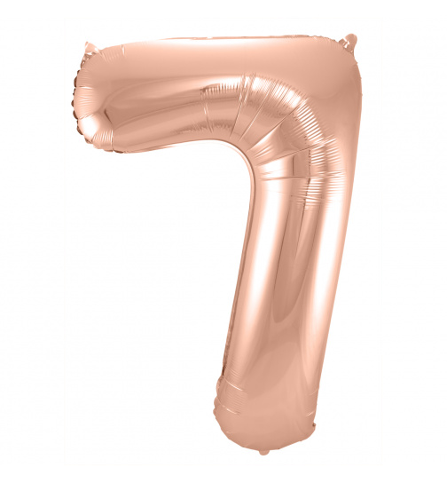 Folienballon Zahl 7 - Roségold - 86 cm