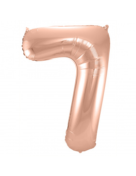 Folienballon Zahl 7 - Roségold - 86 cm