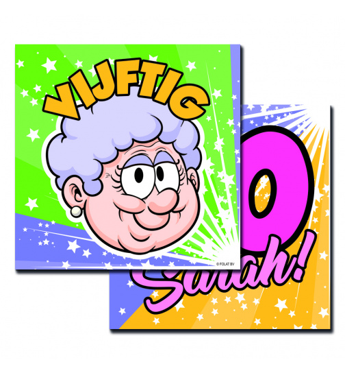 50. Geburtstag Regenbogenservietten Sarah - 20 Stück