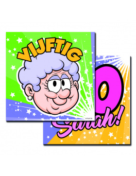 50. Geburtstag Regenbogenservietten Sarah - 20 Stück