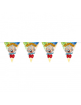 50. Geburtstag Regenbogenwimpelkette Abraham - 10 Meter