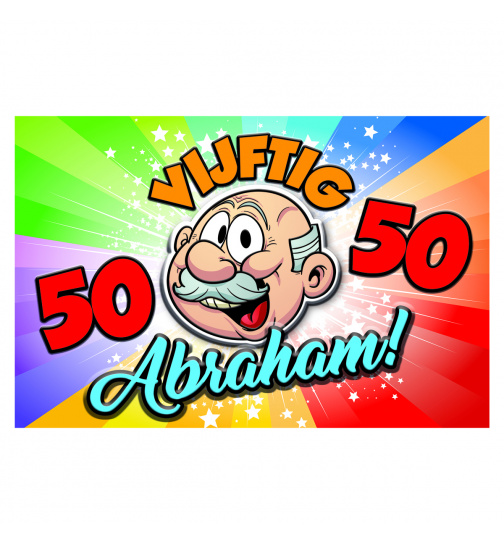 50. Geburtstag Regenbogentürschild Abraham - 58x37 cm