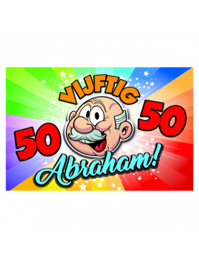 50. Geburtstag Regenbogentürschild Abraham - 58x37 cm