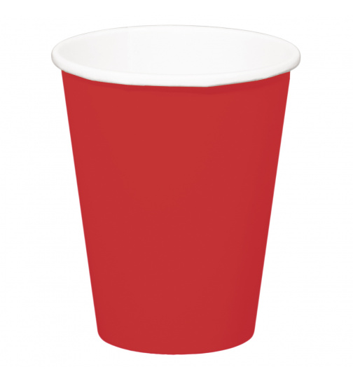 Pappbecher - Rote - 350 ml - 8 Stück
