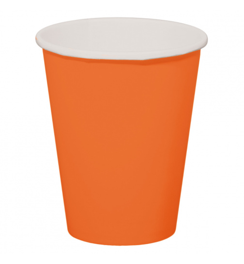 Pappbecher - Orange - 350 ml - 8 Stück
