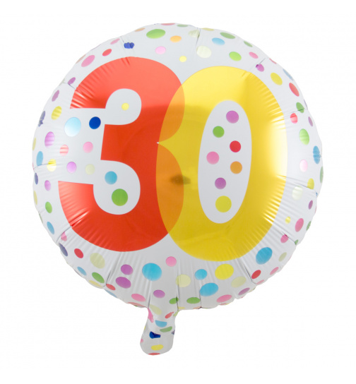 30. Geburtstag Folienballon Happy Bday Dots - 45 cm