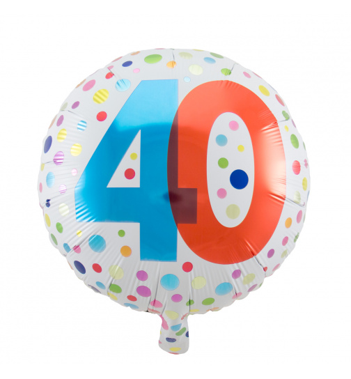 40. Geburtstag Folienballon Happy Bday Dots - 45 cm
