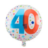40. Geburtstag Folienballon Happy Bday Dots - 45 cm