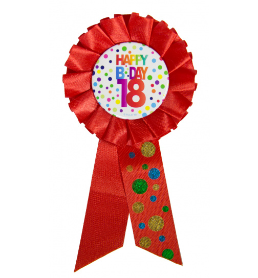 18. Geburtstag Anstecker / Orden Rot mit Punkten