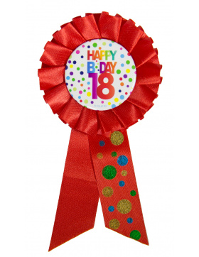 18. Geburtstag Anstecker / Orden Rot mit Punkten