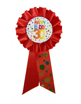 30. Geburtstag Anstecker / Orden Rot mit Punkten