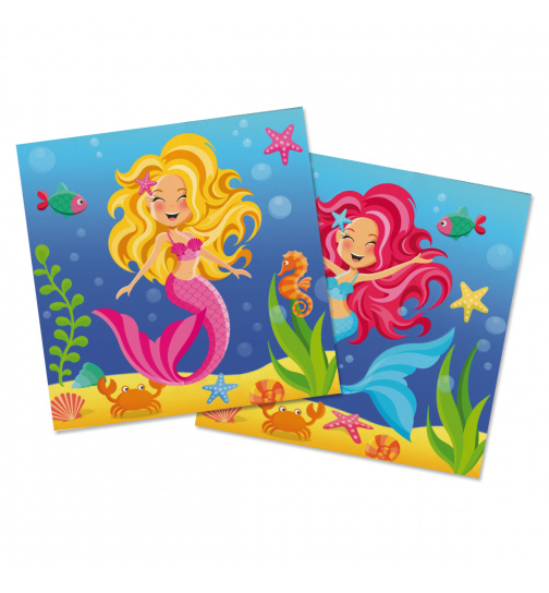 Meerjungfrau Servietten 33x33 cm - 20 Stück