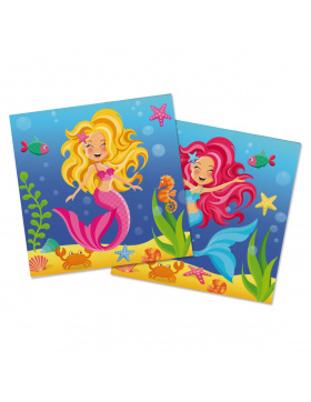 Meerjungfrau Servietten 33x33 cm - 20 Stück