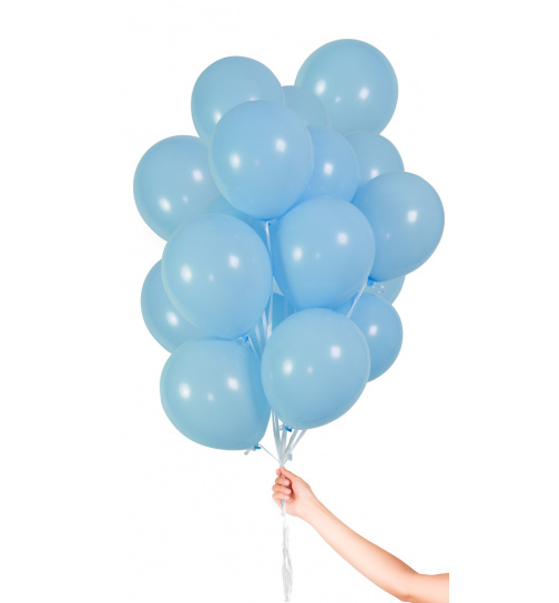 Hellblaue Ballons mit Geschenkband 23cm - 30 Stück