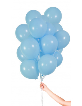 Hellblaue Ballons mit Geschenkband 23cm - 30 Stück