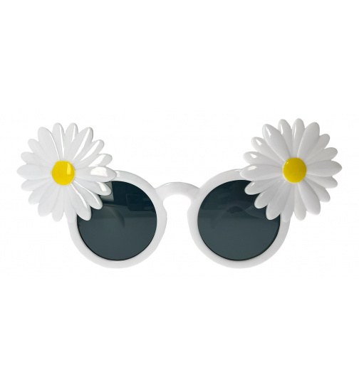 Weiße Brille mit Blumen