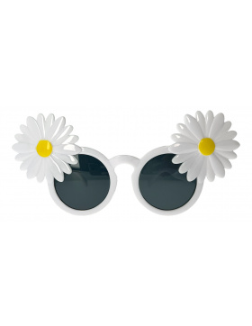 Weiße Brille mit Blumen