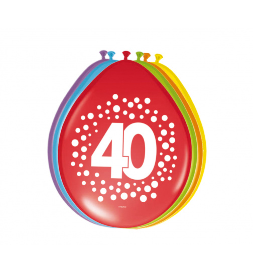 40. Geburtstag Ballons Happy Bday Dots 30 cm - 8 Stück