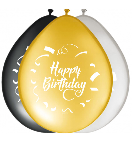 Geburtstag Ballons Stilvoll 30 cm - 8 Stück