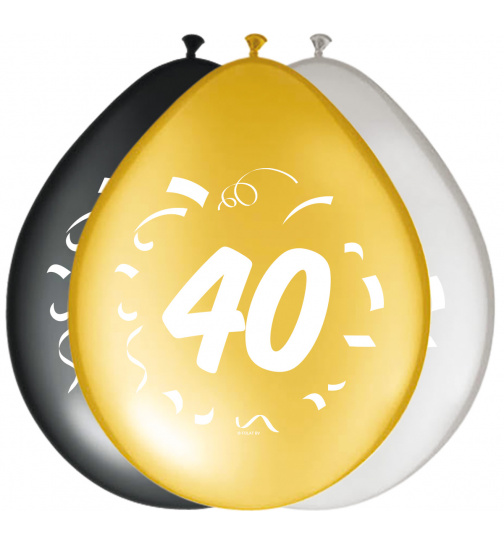 40. Geburtstag Ballons Stilvoll 30 cm - 8 Stück