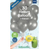 Silberne Ballons mit Geschenkband 23cm - 30 Stück