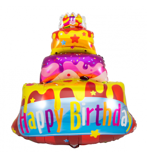 Geburtstag Folienballon Torte - 67x73 cm