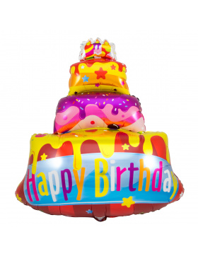 Geburtstag Folienballon Torte - 67x73 cm