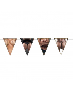 Junggesellenabschied Wimpelkette mit Damen - 6 Meter