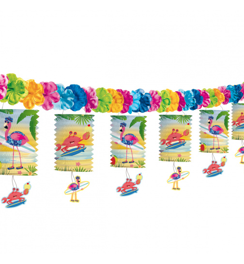 Flamingo Lampiongirlande - 3,6 Meter