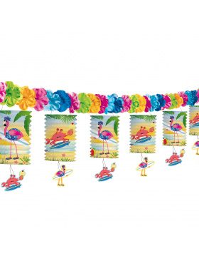 Flamingo Lampiongirlande - 3,6 Meter