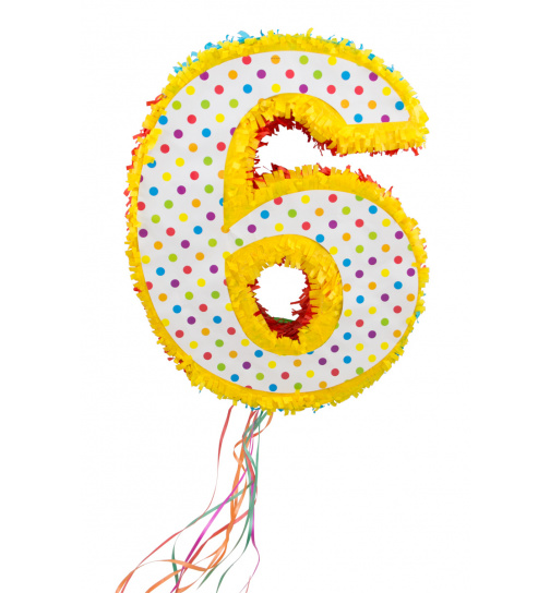 Pinata Zahl 6 - 49 cm