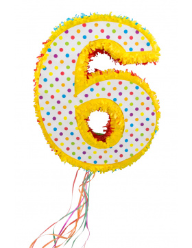 Pinata Zahl 6 - 49 cm