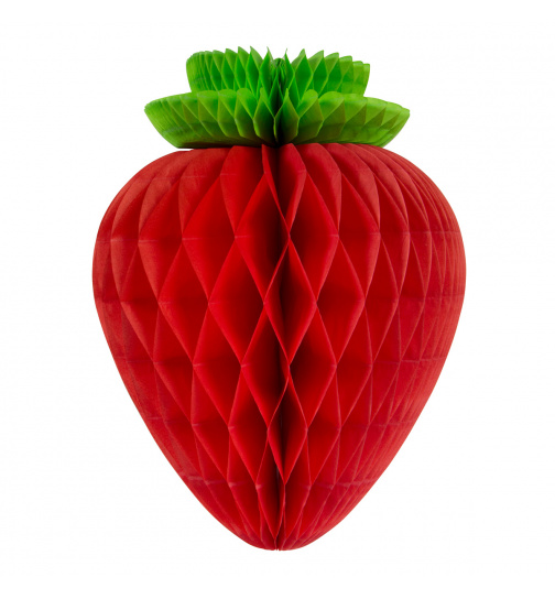 Wabenfächerdeko Erdbeere - 26 cm