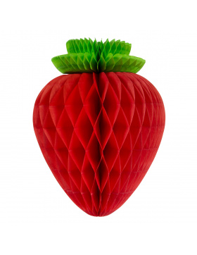 Wabenfächerdeko Erdbeere - 26 cm