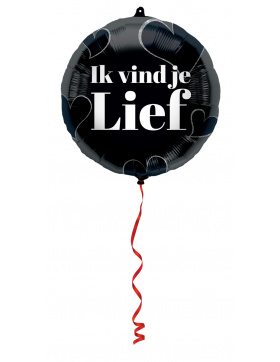 Folienballon Ik Vind Je Lief Schwarz - 45cm