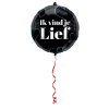 Folienballon Ik Vind Je Lief Schwarz - 45cm