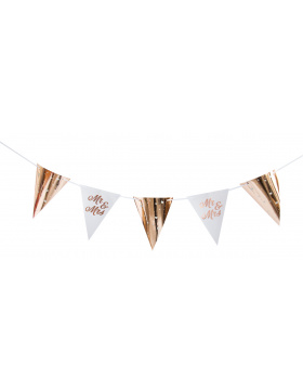Hochzeit Wimpelkette Roségold - 6 Meter
