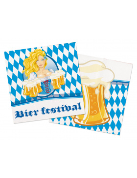 Oktober Bierfest Bierkrug Servietten 33x33 cm - 20...