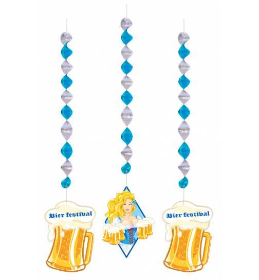 Oktober Bierfest Bierkrug Hängedeko - 3 Stück