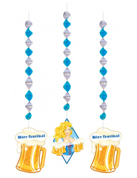 Oktober Bierfest Bierkrug Hängedeko - 3 Stück