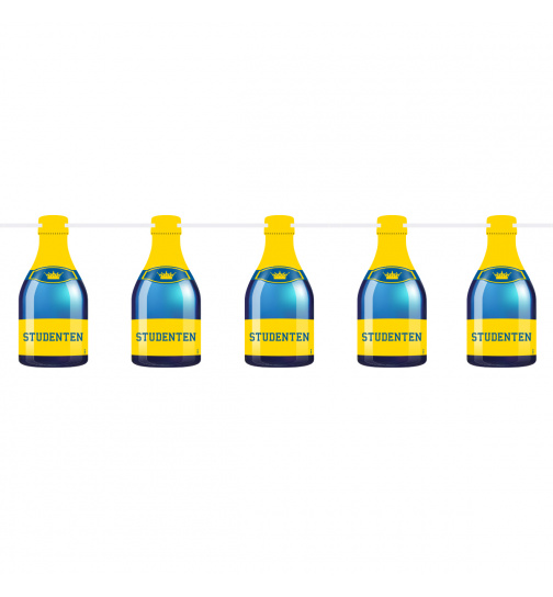 Studentenparty Champagnerflasche Wimpelkette - 6 Meter