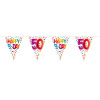 50. Geburtstag Happy Bday Dots Wimpelkette - 10 Meter