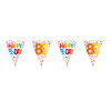 80. Geburtstag Happy Bday Dots Wimpelkette - 10 Meter