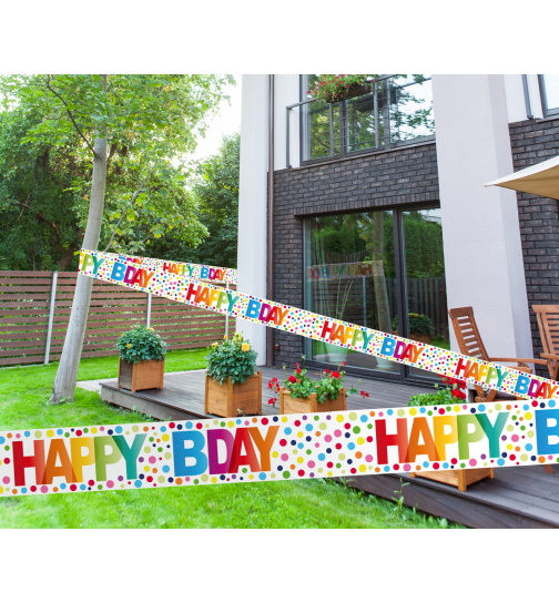 Geburtstag Absperrband mit Punkten - 15 Meter